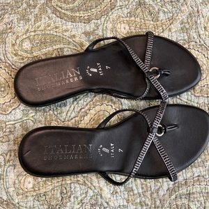 Italian Sandals Black Fits like size 6-6.5